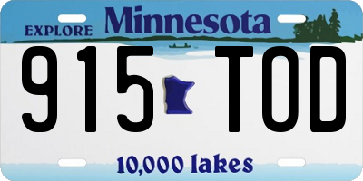 MN license plate 915TOD