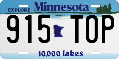 MN license plate 915TOP