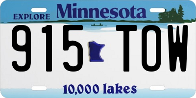 MN license plate 915TOW
