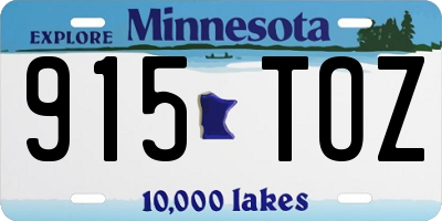 MN license plate 915TOZ