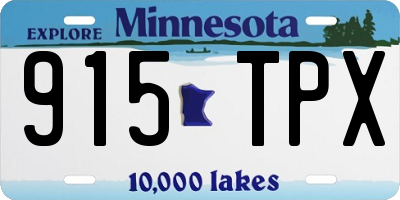 MN license plate 915TPX