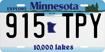 MN license plate 915TPY