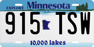 MN license plate 915TSW