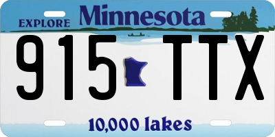 MN license plate 915TTX