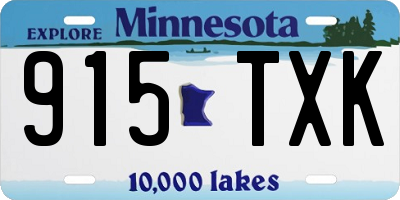 MN license plate 915TXK