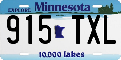 MN license plate 915TXL