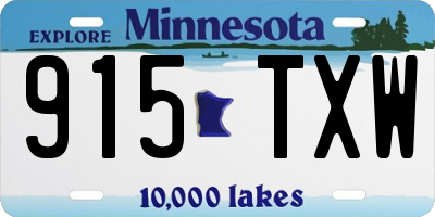 MN license plate 915TXW