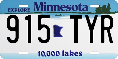 MN license plate 915TYR