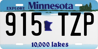 MN license plate 915TZP