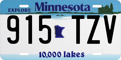 MN license plate 915TZV