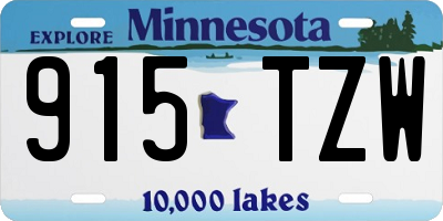 MN license plate 915TZW