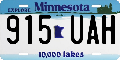 MN license plate 915UAH
