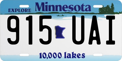 MN license plate 915UAI