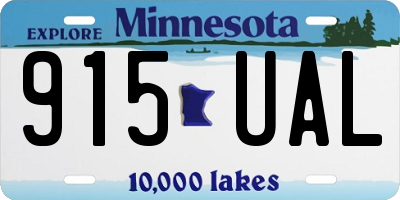 MN license plate 915UAL