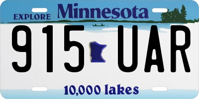 MN license plate 915UAR