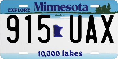 MN license plate 915UAX
