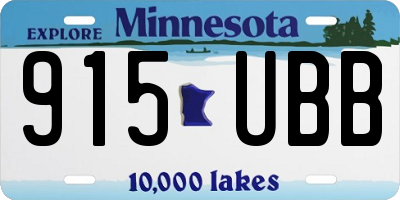 MN license plate 915UBB