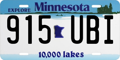 MN license plate 915UBI