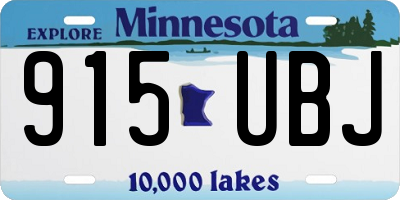 MN license plate 915UBJ