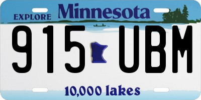 MN license plate 915UBM