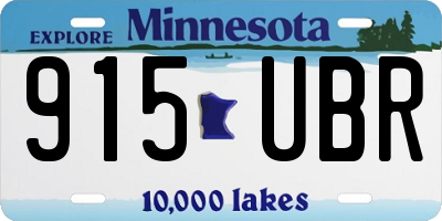 MN license plate 915UBR