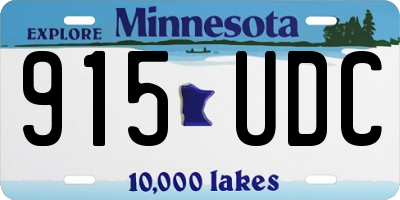 MN license plate 915UDC