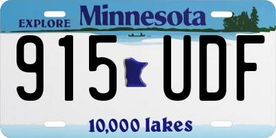 MN license plate 915UDF