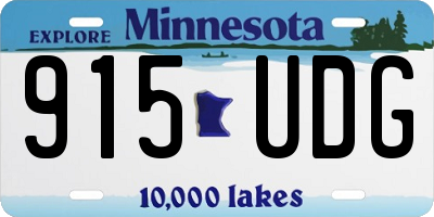 MN license plate 915UDG