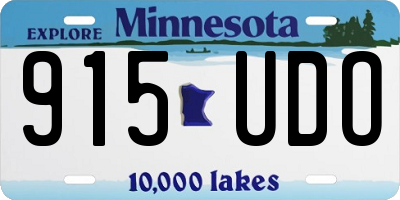 MN license plate 915UDO
