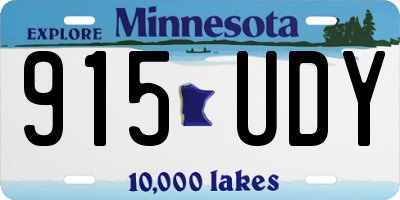 MN license plate 915UDY