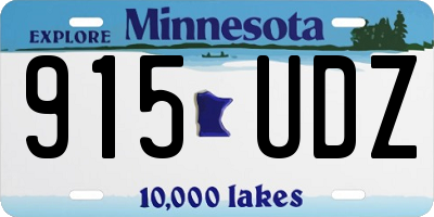 MN license plate 915UDZ