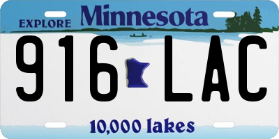 MN license plate 916LAC