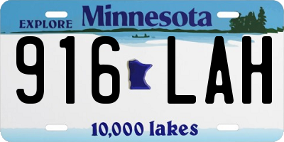 MN license plate 916LAH