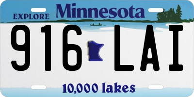 MN license plate 916LAI