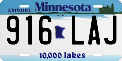 MN license plate 916LAJ