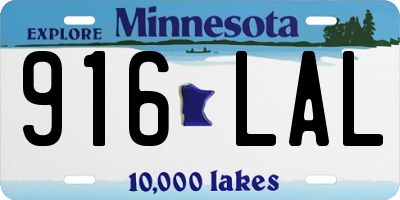 MN license plate 916LAL