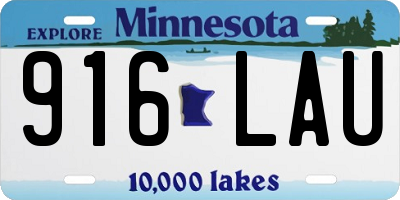 MN license plate 916LAU