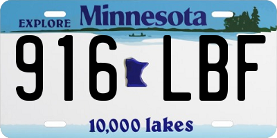 MN license plate 916LBF