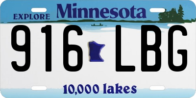 MN license plate 916LBG