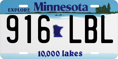 MN license plate 916LBL