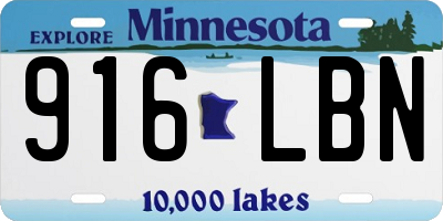 MN license plate 916LBN