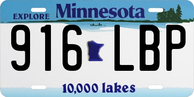 MN license plate 916LBP