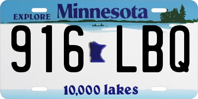 MN license plate 916LBQ
