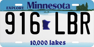 MN license plate 916LBR