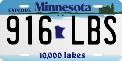 MN license plate 916LBS
