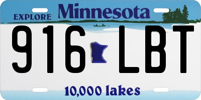 MN license plate 916LBT