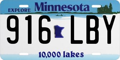 MN license plate 916LBY