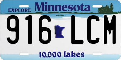 MN license plate 916LCM