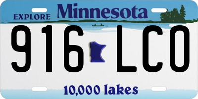 MN license plate 916LCO