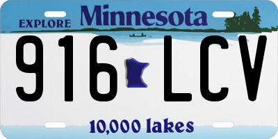 MN license plate 916LCV